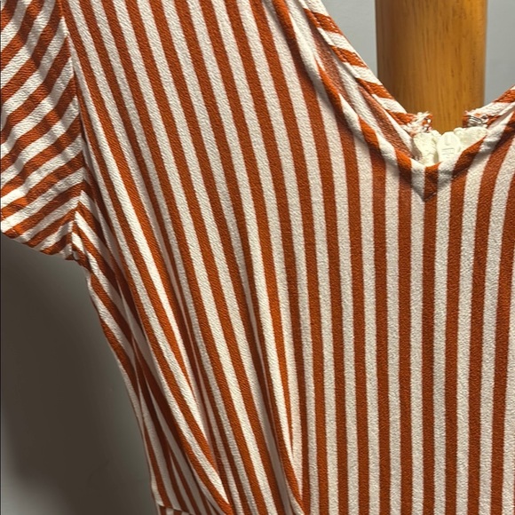 American Eagle Outfitters Rust and White Striped Romper Cottagecore Bohemain - Picture 4 of 4